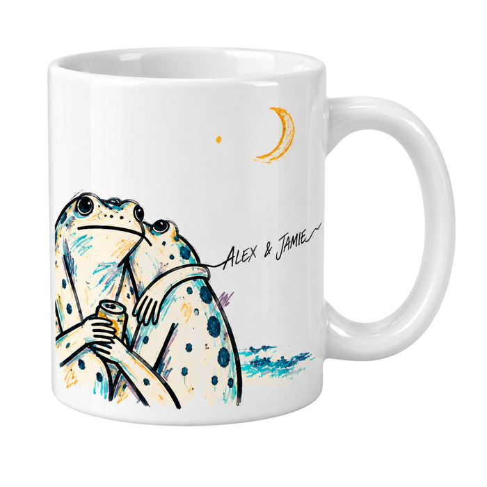 Personalized Past Midnight Frog Couple Mug