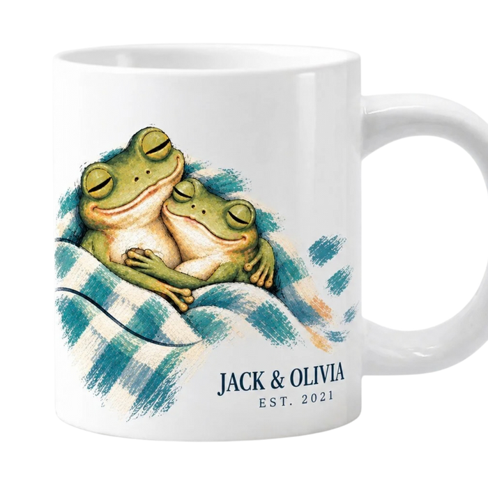 Personalized Under One Blanket Frog Couple Mug