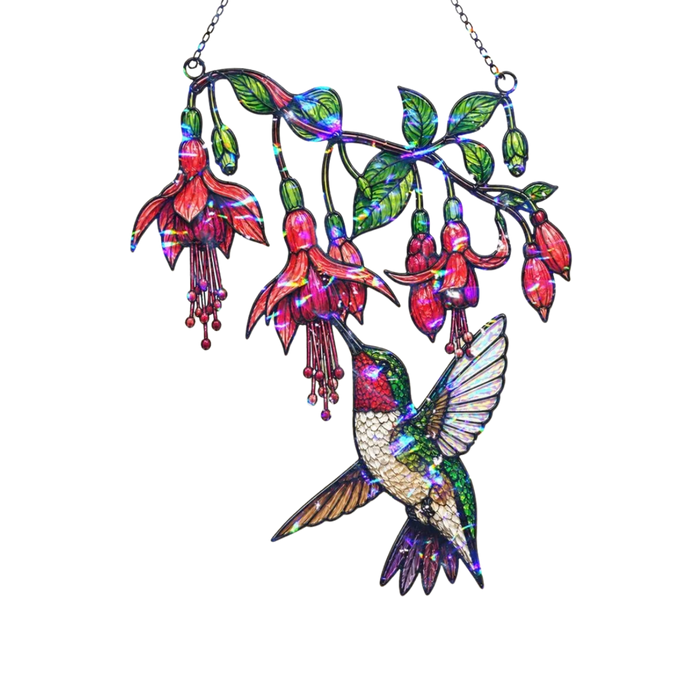 Hummingbird & Fuchsia Stained glass