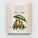 Personalized Our Song Frog Couple Canvas Wall Art