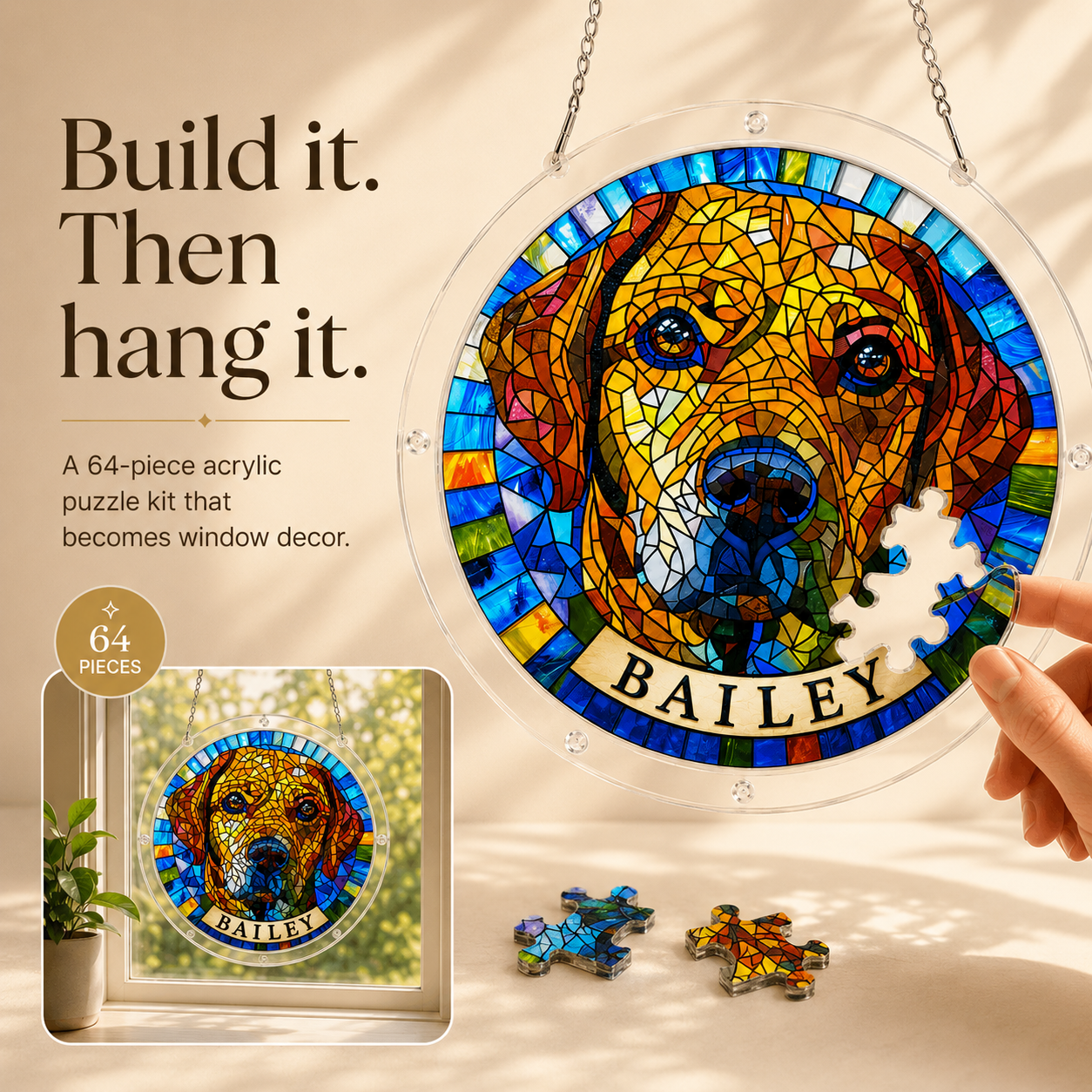 Dog Puzzle Suncatcher