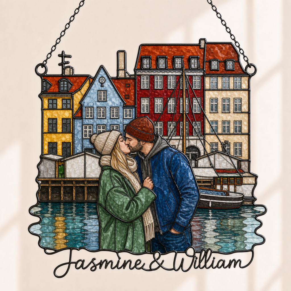 Custom Couple Photo Acrylic Suncatcher