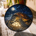 Mother Sea Turtle & Nest Stained Glass Suncatcher