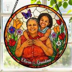 Personalized Butterfly Garden Photo Stained Glass Suncatcher