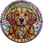 Personalized dog memorial acrylic puzzle suncatcher stained glass style design