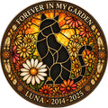 Personalized cat memorial acrylic puzzle suncatcher stained glass style design
