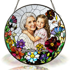 Personalized Wildflower Photo Stained Glass Suncatcher