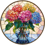 Blushing Hydrangea Acrylic Puzzle Suncatcher