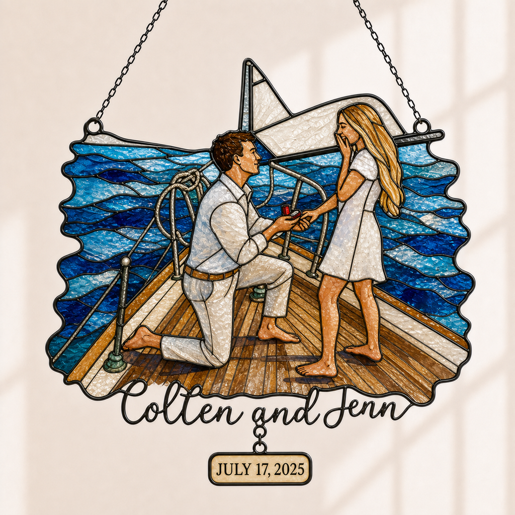 Custom Couple Photo Acrylic Suncatcher