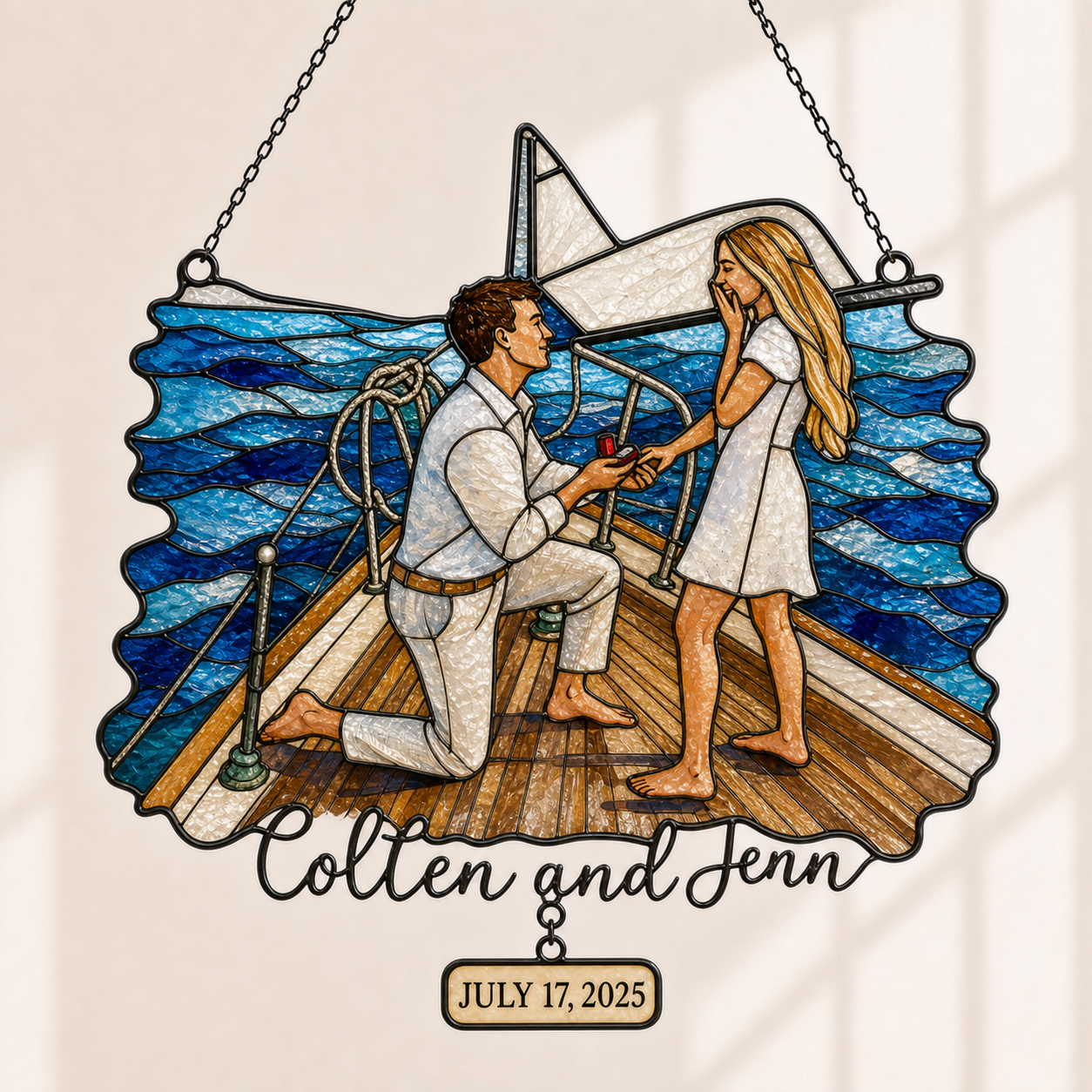 Custom Couple Photo Acrylic Suncatcher