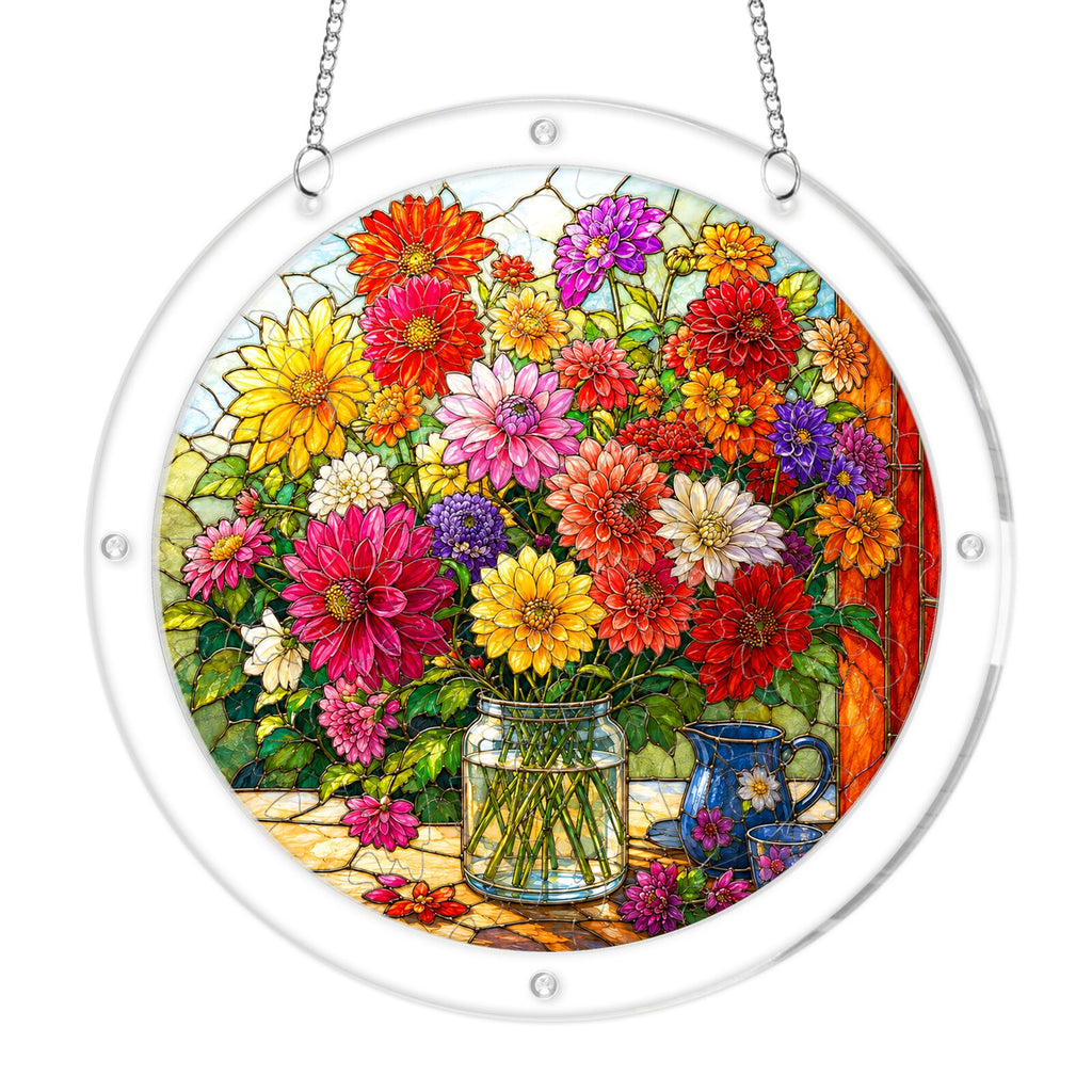 Summer Floral Bouquet Acrylic Puzzle Suncatcher