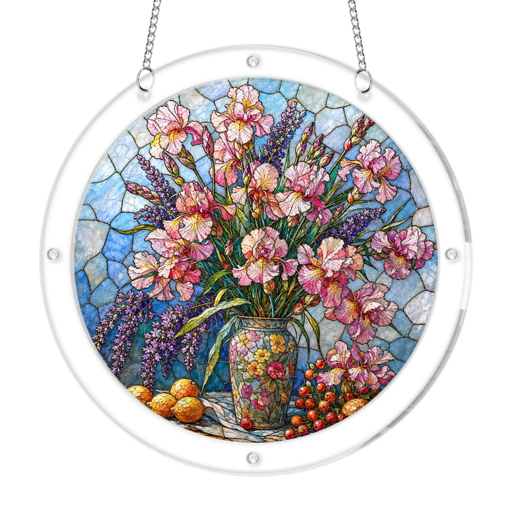 Gladiolus &amp; Lavender Acrylic Puzzle Suncatcher
