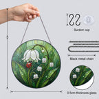 Ladybug & Lily of the Valley Stained Glass Suncatcher