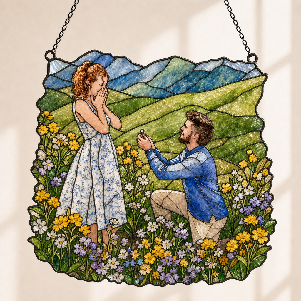 Custom Couple Photo Acrylic Suncatcher