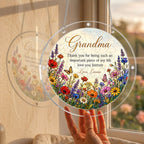 Personalized Grandma Wildflower Acrylic Puzzle Suncatcher