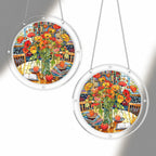 Cottage Red Poppy Acrylic Puzzle Suncatcher