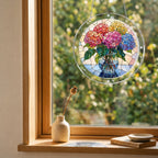 Blushing Hydrangea Acrylic Puzzle Suncatcher