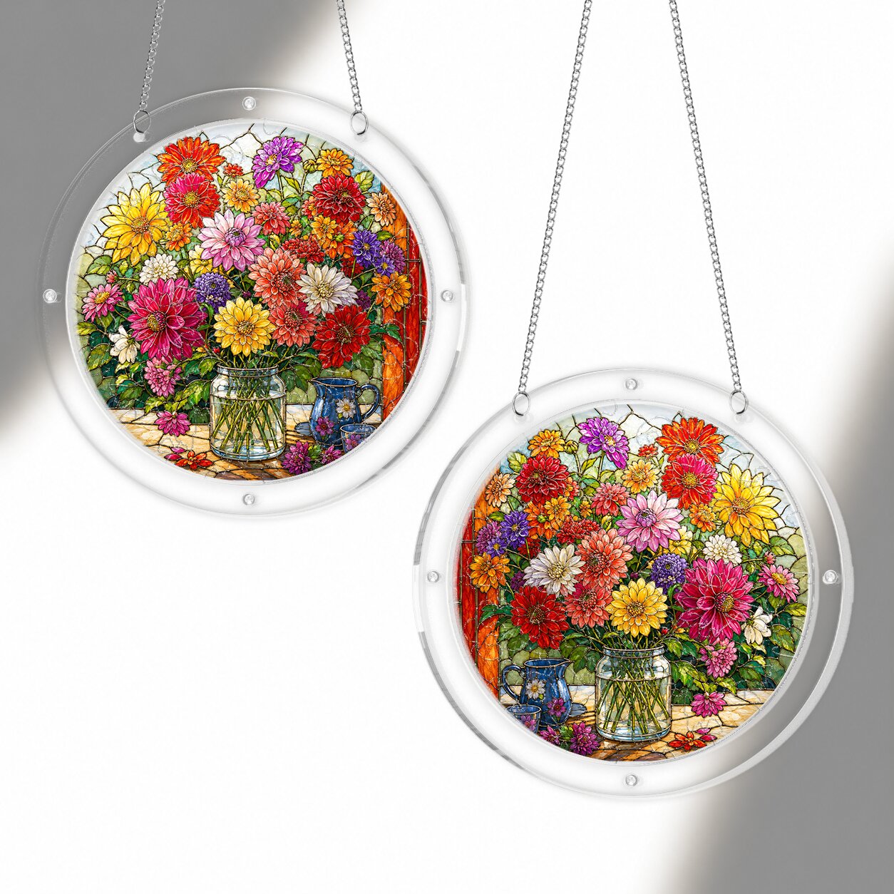 Summer Floral Bouquet Acrylic Puzzle Suncatcher