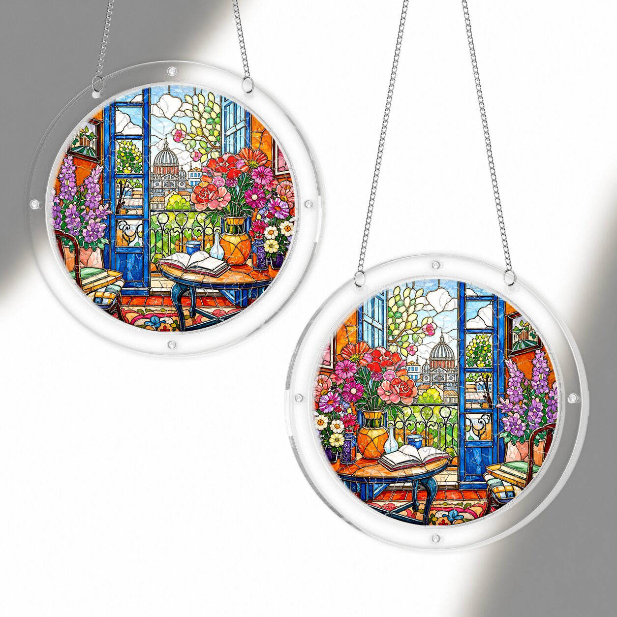 Floral Garden Window Acrylic Puzzle Suncatcher