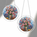 Gladiolus &amp; Lavender Acrylic Puzzle Suncatcher