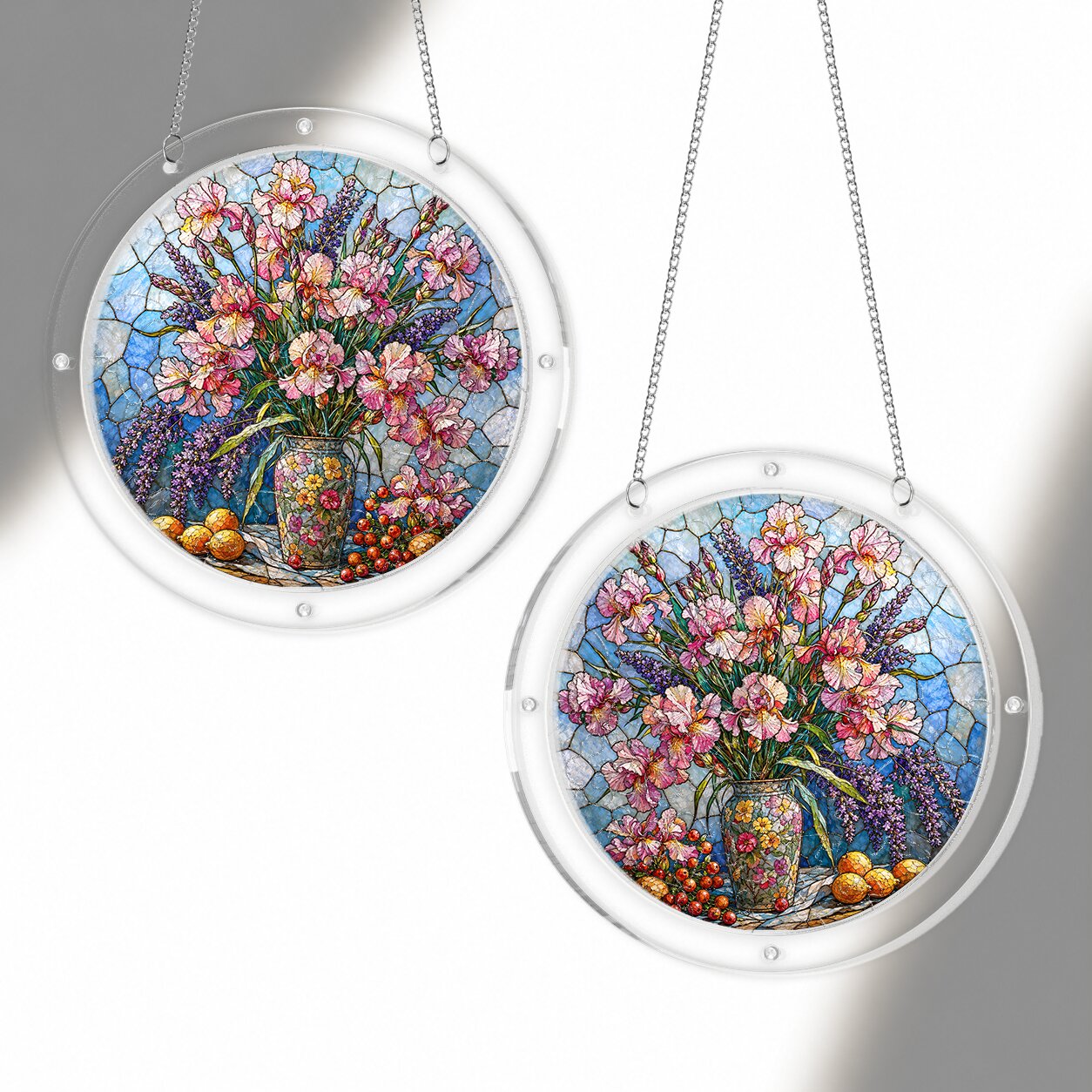 Gladiolus &amp; Lavender Acrylic Puzzle Suncatcher