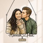 Custom Couple Photo Portrait Acrylic Suncatcher