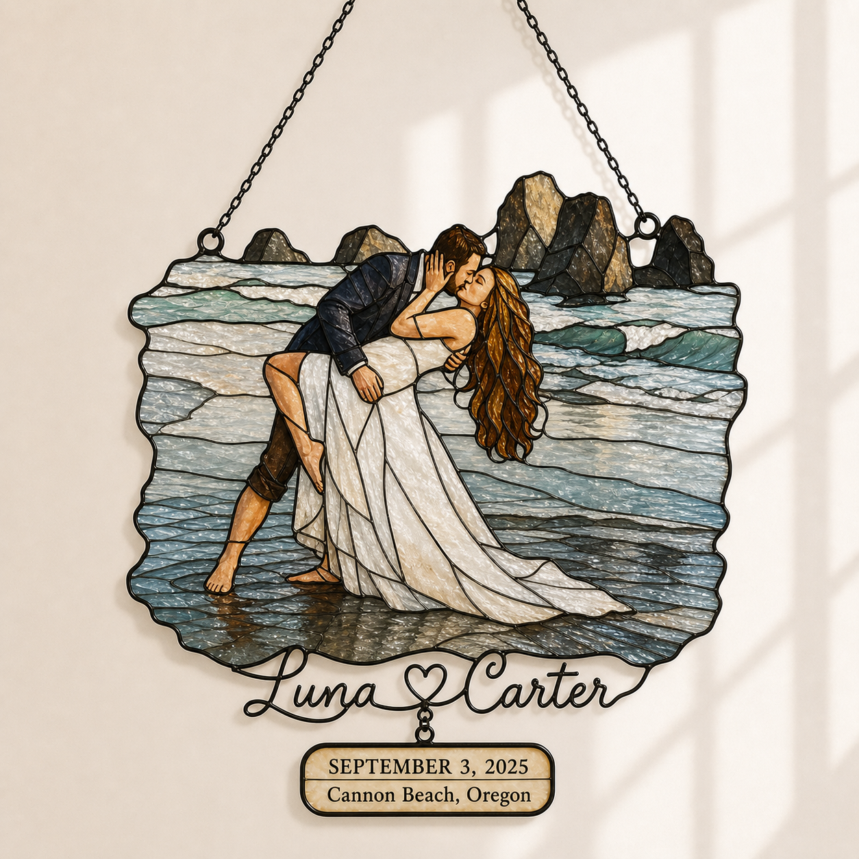 Custom Couple Photo Acrylic Suncatcher