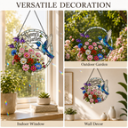 Personalized Nanny's Garden Hummingbird Holographic Acrylic Suncatcher