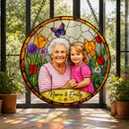 Personalized Spring Garden Photo Stained Glass Suncatcher