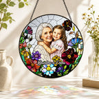 Personalized Wildflower Photo Stained Glass Suncatcher