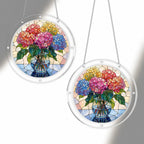 Blushing Hydrangea Acrylic Puzzle Suncatcher