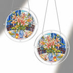 Pink Stargazer Lily Acrylic Puzzle Suncatcher