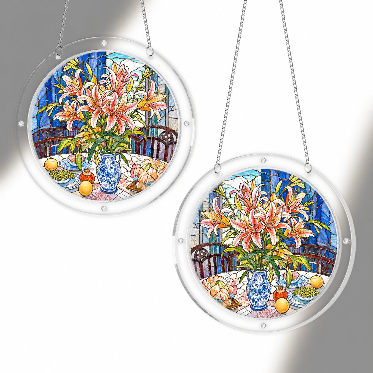 Pink Stargazer Lily Acrylic Puzzle Suncatcher