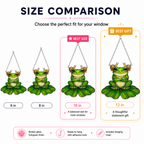 Frog & Snail Friends on Leaf Holographic Acrylic Suncatcher