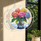 Blushing Hydrangea Acrylic Puzzle Suncatcher