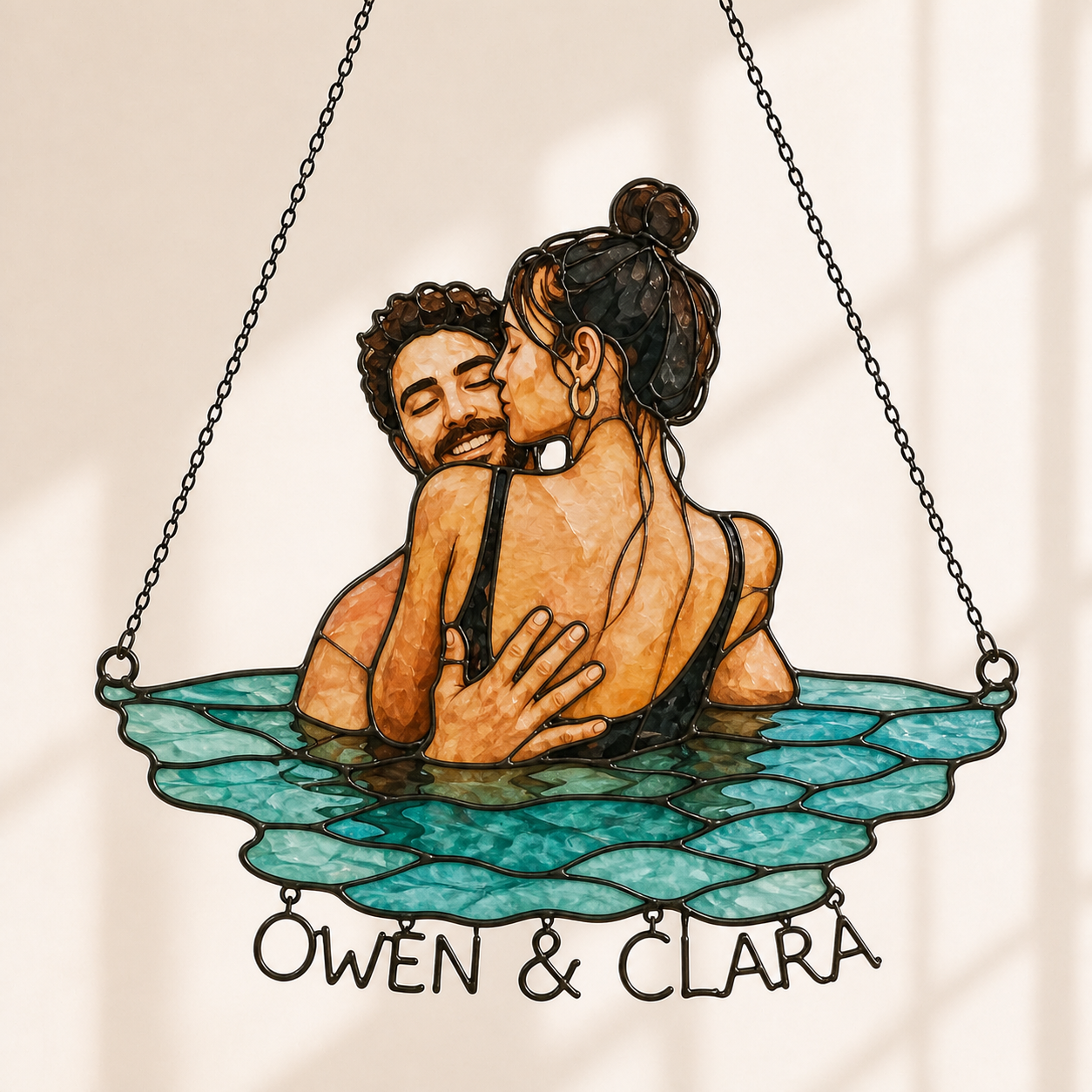 Custom Couple Photo Portrait Acrylic Suncatcher