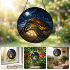 Mother Sea Turtle & Nest Stained Glass Suncatcher