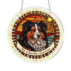 Close-up of dog memorial acrylic puzzle suncatcher design