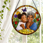 Personalized Spring Garden Photo Stained Glass Suncatcher
