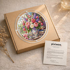 Peony &amp; Larkspur Acrylic Puzzle Suncatcher