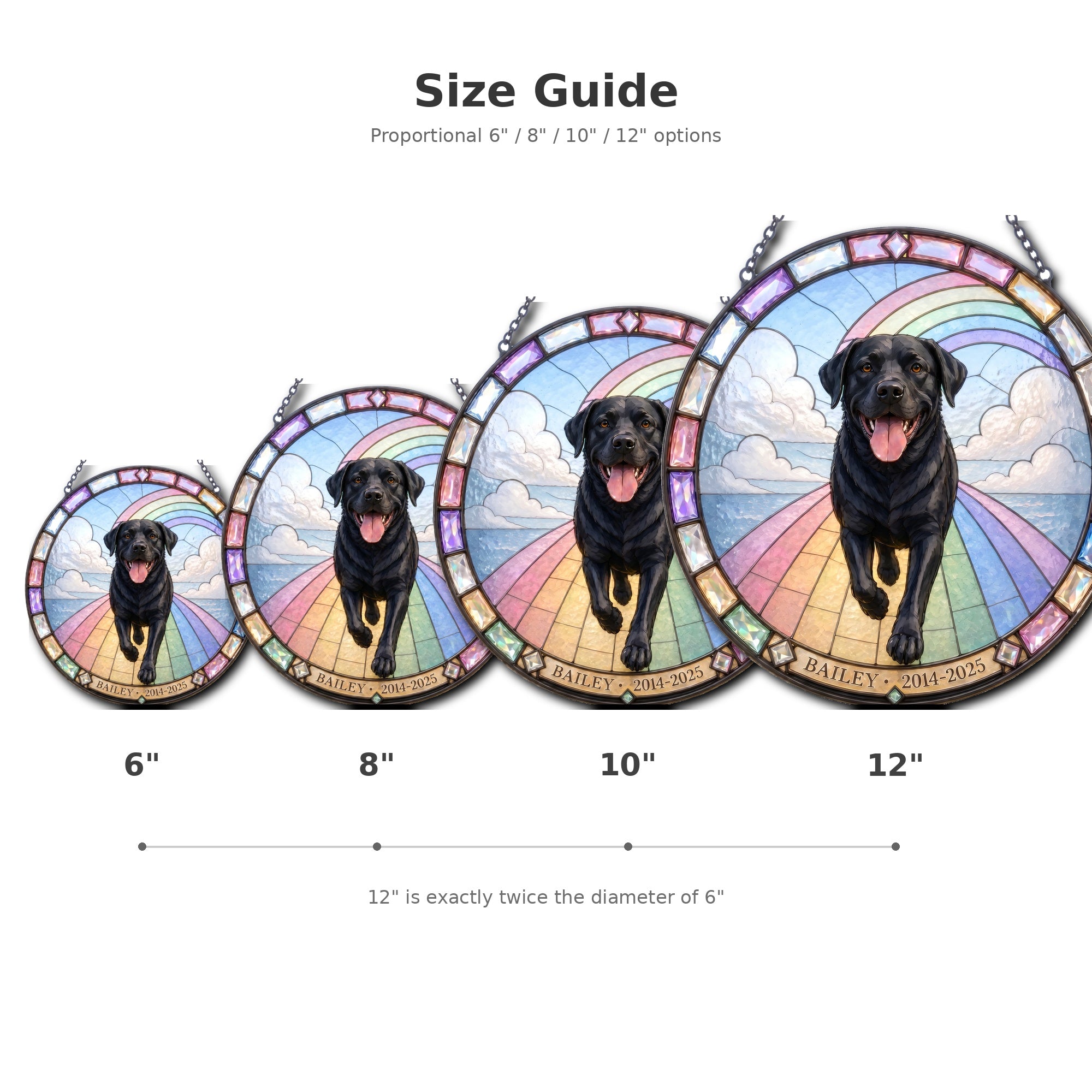 Personalized Pet Memorial Suncatcher – Rainbow Bridge Photo