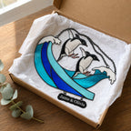 Personalized Penguin Couple Ocean Wave Holographic Acrylic Suncatcher
