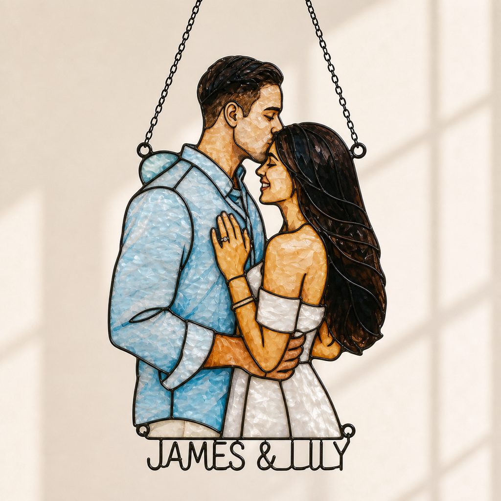 Custom Couple Photo Portrait Acrylic Suncatcher