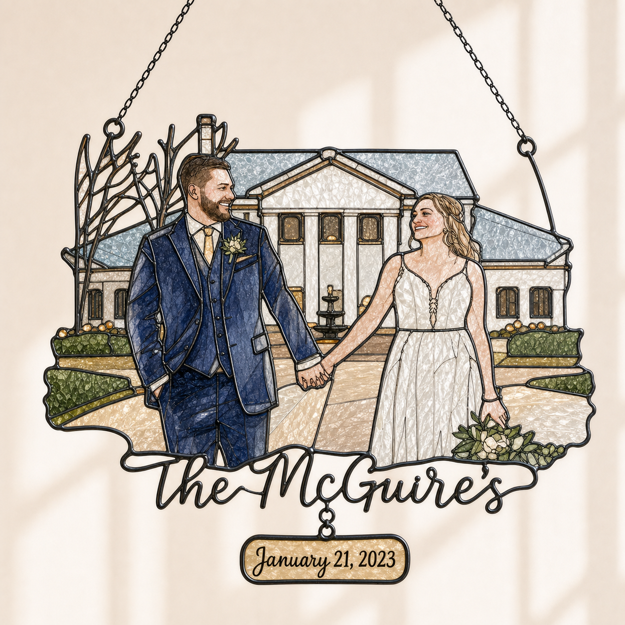 Custom Couple Photo Acrylic Suncatcher