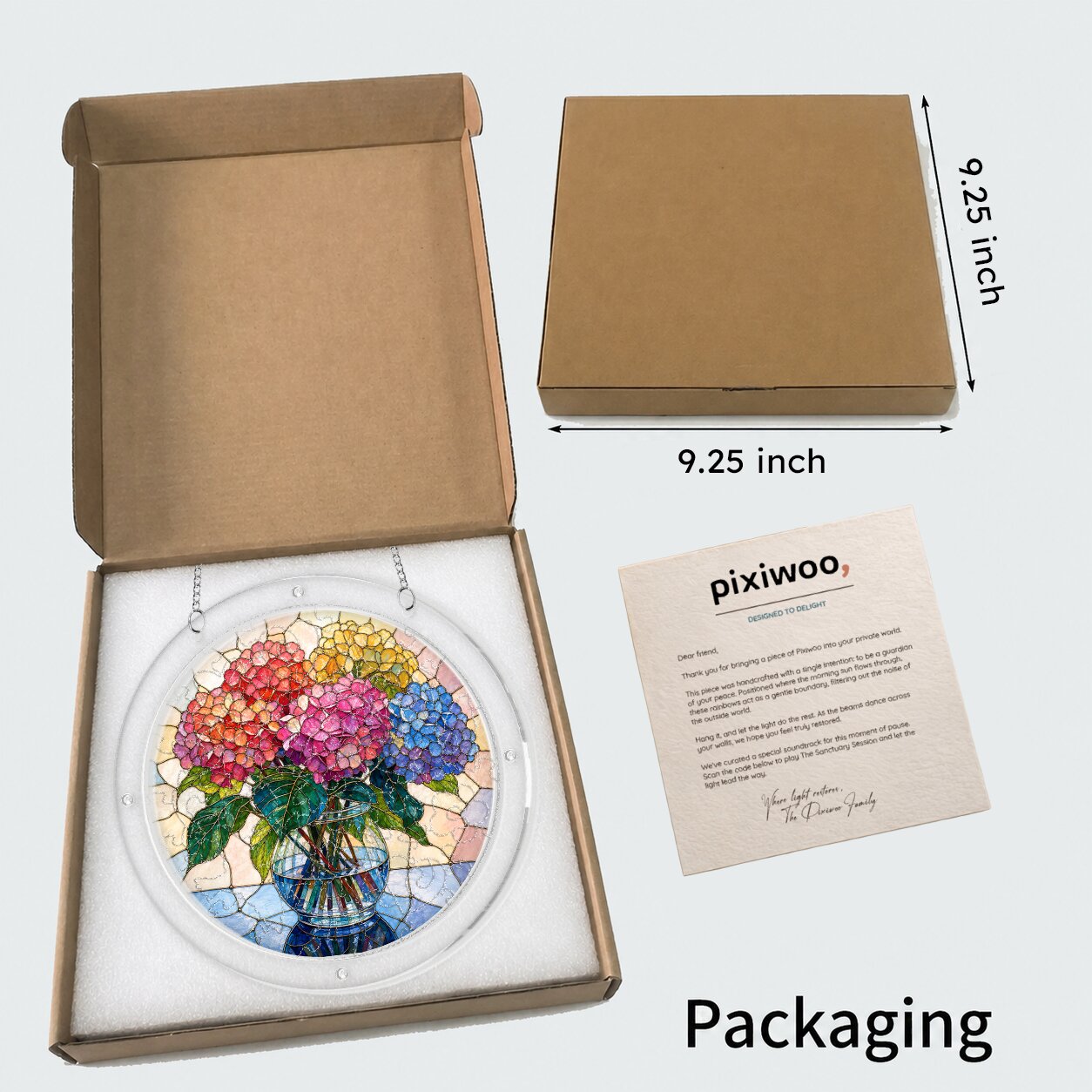 Blushing Hydrangea Acrylic Puzzle Suncatcher