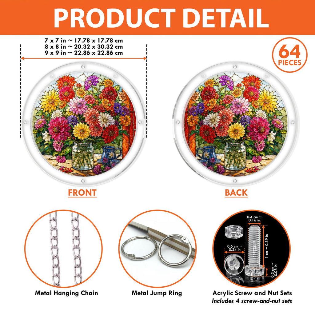 Summer Floral Bouquet Acrylic Puzzle Suncatcher