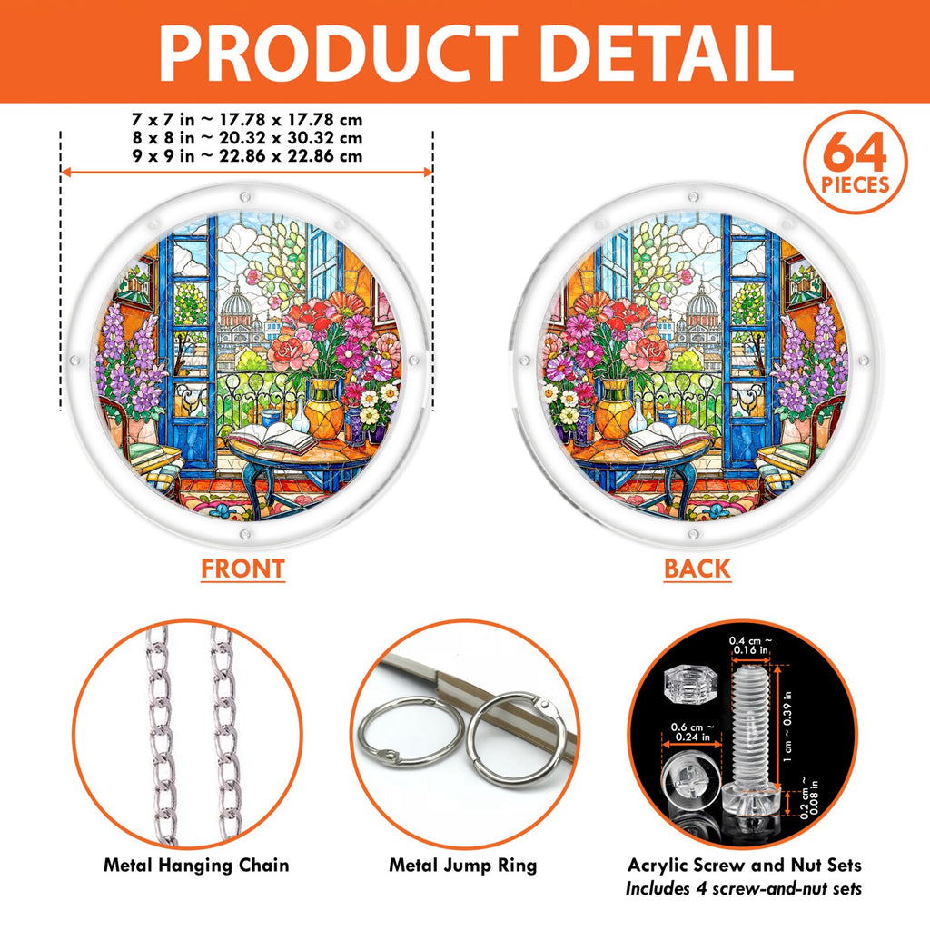 Floral Garden Window Acrylic Puzzle Suncatcher
