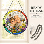 Personalized Rainbow Garden Photo Stained Glass Suncatcher