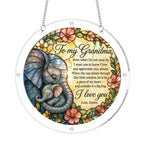 Personalized Grandma Elephant Acrylic Puzzle Suncatcher