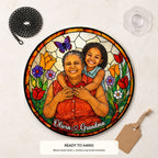 Personalized Butterfly Garden Photo Stained Glass Suncatcher